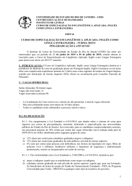 curso de especializa&ccedil;&atilde;o em ling&uuml;&iacute;stica aplicada: ingl&ecirc;s