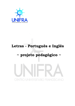 Projeto Pedagógico do curso de Letras