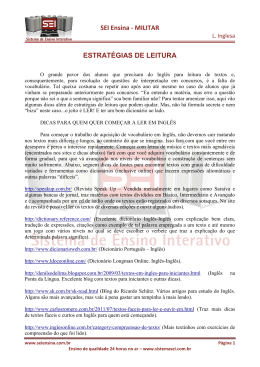 SEI Ensina - MILITAR ESTRAT&Eacute;GIAS DE LEITURA