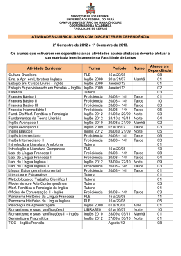 ATIVIDADES CURRICULARES COM DISCENTES EM