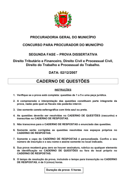 Prova 2&ordf; etapa - Caderno quest&otilde;es 021207