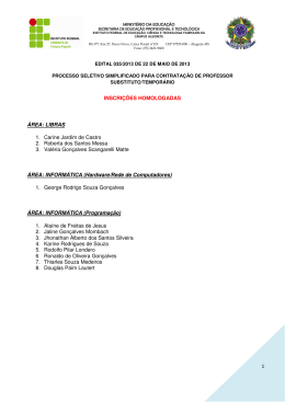 INSCRI&Ccedil;&Otilde;ES HOMOLOGADAS E CRONOGRAMA PROVA