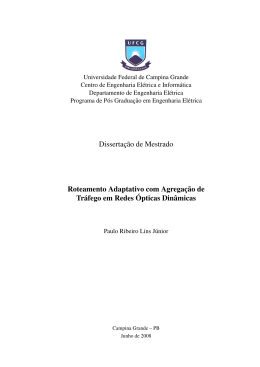 Roteamento Adaptativo com Agrega&ccedil;&atilde;o de Tr&aacute;fego em Redes