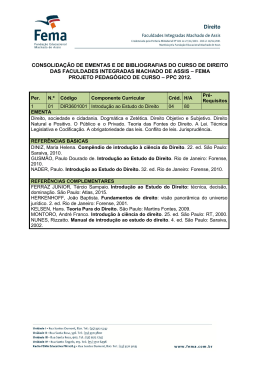 Ement&aacute;rio dos Componentes Curriculares 2012