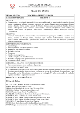 Direito Penal IV pe - Faculdade de Sabar&aacute;