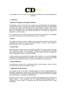 Foi realizada no dia 14 de abril uma reunião extraordinária