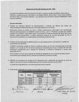 Memória da II Reunião Ordinária do CTA 2015