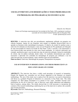 USO DA ENTREVISTA EM DISSERTAÇÕES E TESES