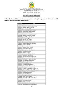 Resultado definitivo dos pedidos de isen&ccedil;&atilde;o da taxa