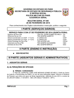 BG 040 - De 26 FEV 2014 - Proxy da Polícia Militar do Pará!