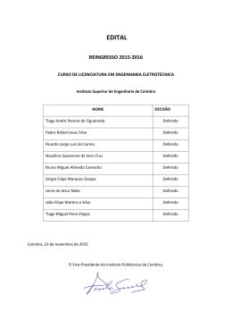 EDITAL - Instituto Superior de Engenharia de Coimbra