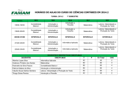 hor&aacute;rio de aulas do curso de ci&ecirc;ncias cont&aacute;beis em 2014.2