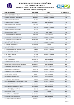 Resultado Final das Homologa&ccedil;&otilde;es - Diretoria de Processos Seletivos