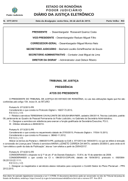 diário da justiça eletrônico - Tribunal de Justiça de Rondônia