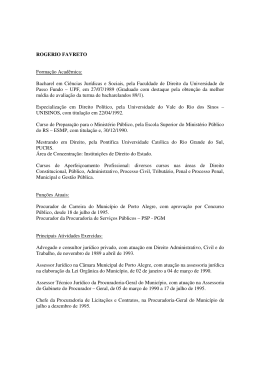 ROGERIO FAVRETO Forma&ccedil;&atilde;o Acad&ecirc;mica: Bacharel