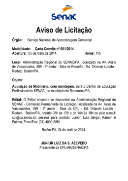 Carta convite nº 001/2014