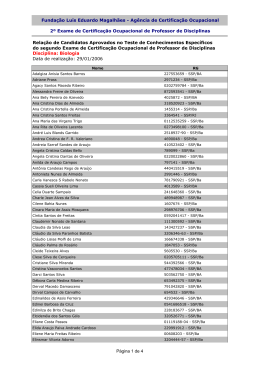 Lista de Aprovados - Biologia - Ag&ecirc;ncia de Certifica&ccedil;&atilde;o Ocupacional