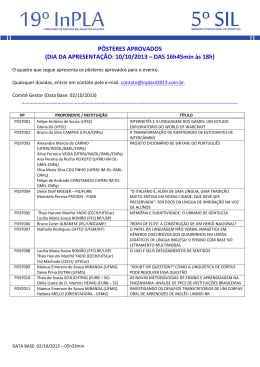 P&Ocirc;STERES APROVADOS (DIA DA - InPLA