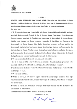 E D i T A L - Universidade da Beira Interior