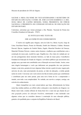 Discurso do presidente do CEE de Alagoas: SAUDAR A