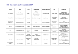 RCI - Calend&aacute;rio de Provas 2006/2007