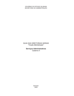 GUIA DAS DIRETORIAS GERAIS Servi&ccedil;os Administrativos