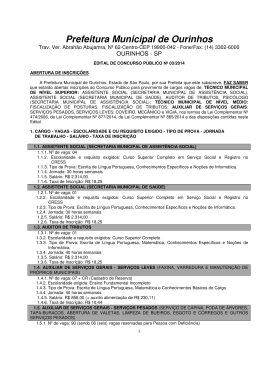 Prefeitura Municipal de Ourinhos - concurso