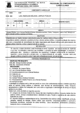 ENG384 - Lixo Residuos Solidos Limpeza Pública
