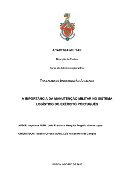 A MM no sist log do Ex&eacute;rcito