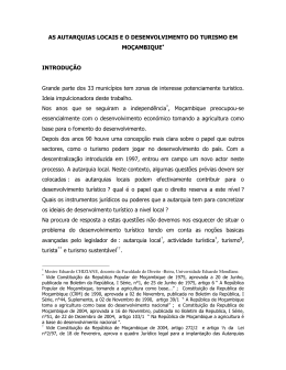 As autarquias locais e o desenvolvimento do turismo em Mo&ccedil;ambique