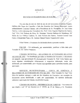 Acta nº.15 - Câmara municipal de Aveiro