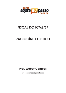 FISCAL DO ICMS/SP RACIOC&Iacute;NIO CR&Iacute;TICO