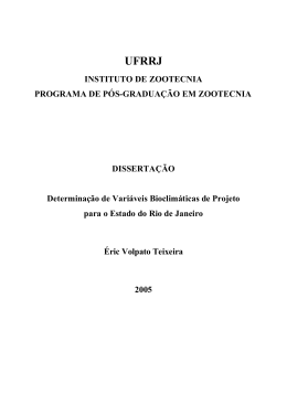 Determina&ccedil;&atilde;o de Vari&aacute;veis Bioclim&aacute;ticas de Projeto para o