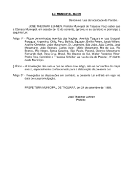 LEI MUNICIPAL 466/69 Denomina ruas da localidade de Parob&eacute;