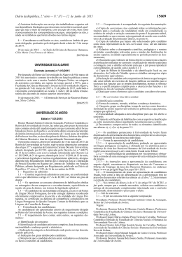 Edital n.&ordm; 531/2015 - Universidade de Aveiro