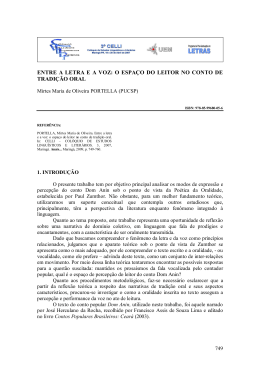 entre a letra e a voz: o espa&ccedil;o do leitor no conto de tradi&ccedil;&atilde;o oral