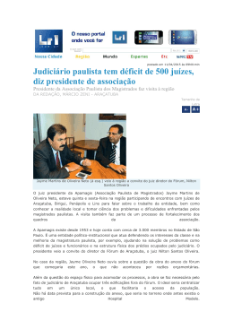 Judiciário paulista tem déficit de 500 juízes, diz