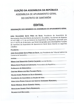 Designa&ccedil;&atilde;o dos Membros da Assembleia de Apuramento Geral