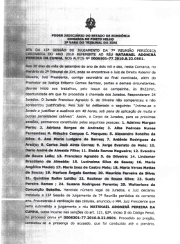 ATA on 15a sessÃo os JULGAMENTO oA 71 REUNIÃO PERIÓDICA