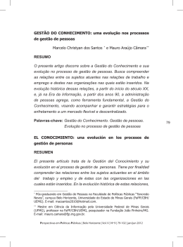 GEST&Atilde;O DO CONHECIMENTO: uma evolu&ccedil;&atilde;o nos