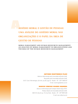 aass&eacute;dio moral e gest&atilde;o de pessoas uma an&aacute;lise do