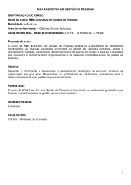 MBA Executivo em Gest&atilde;o de Pessoas Modalidade