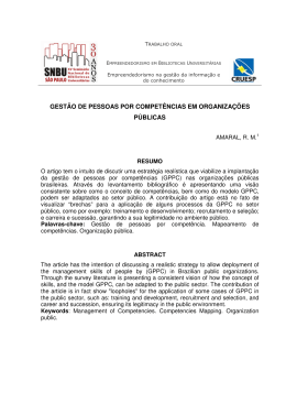 gest&atilde;o de pessoas por compet&ecirc;ncias em organiza&ccedil;&otilde;es p&uacute;blicas