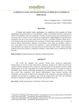 A LIDERAN&Ccedil;A PARA GEST&Atilde;O DE PESSOAS: O L&Iacute;DER