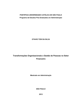 Transformações Organizacionais e Gestão de Pessoas no Setor