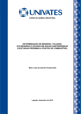 determina&ccedil;&atilde;o de benzeno, tolueno, etilbenzeno e xilenos