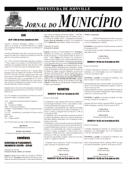 LEIS CONV&Ecirc;NIOS DECRETOS - Prefeitura de Joinville