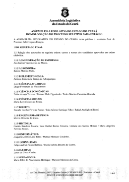 Resultado do processo seletivo para Estágio