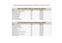 Linha: Educação em Ciências e Matemática EIXO 01 Linha