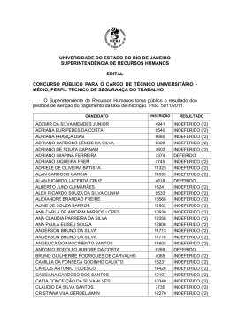 Edital TEC SEG TRAB Resultado dos pedidos de isen&ccedil;&atilde;o da taxa